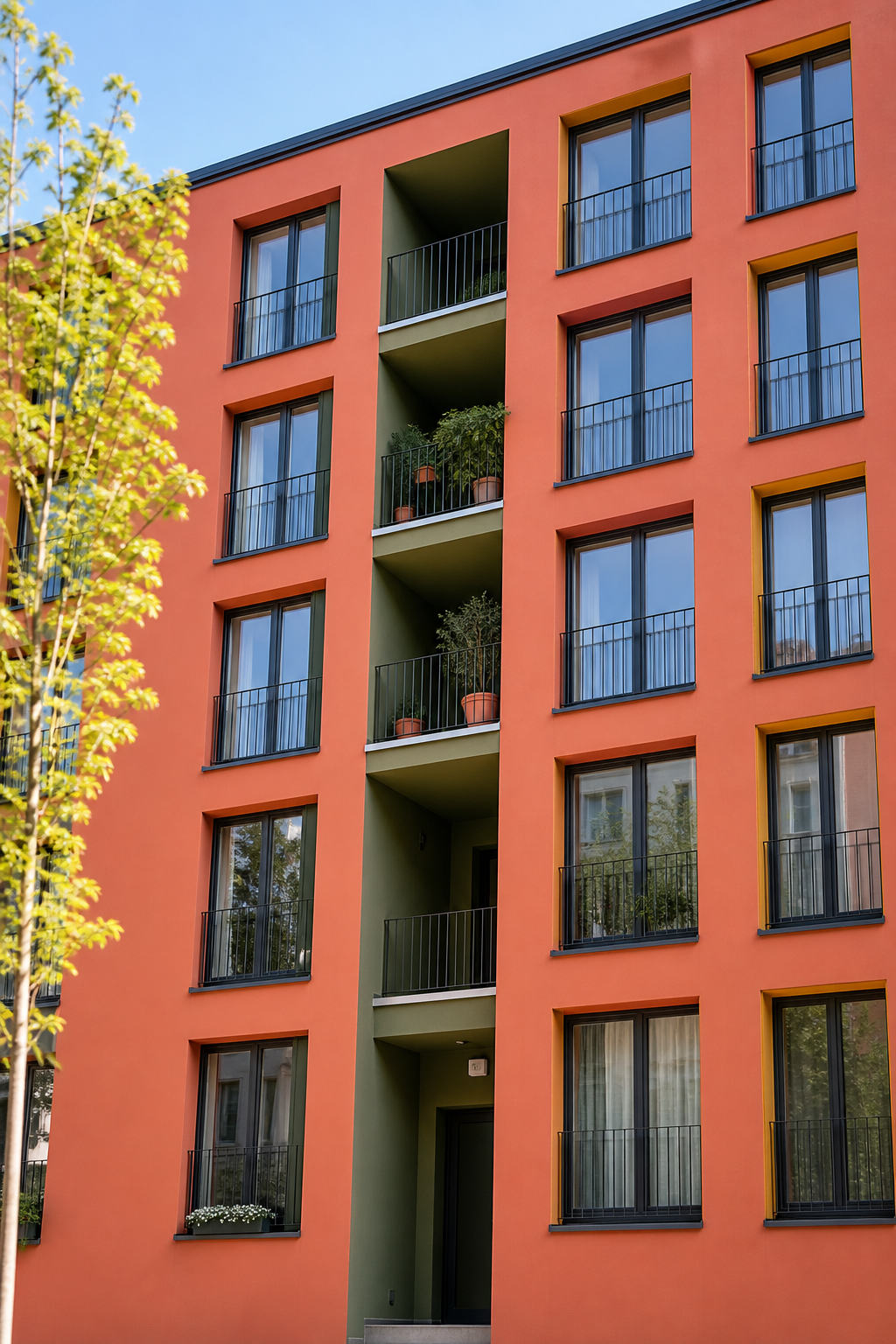 Moderne Wohnhausfassade